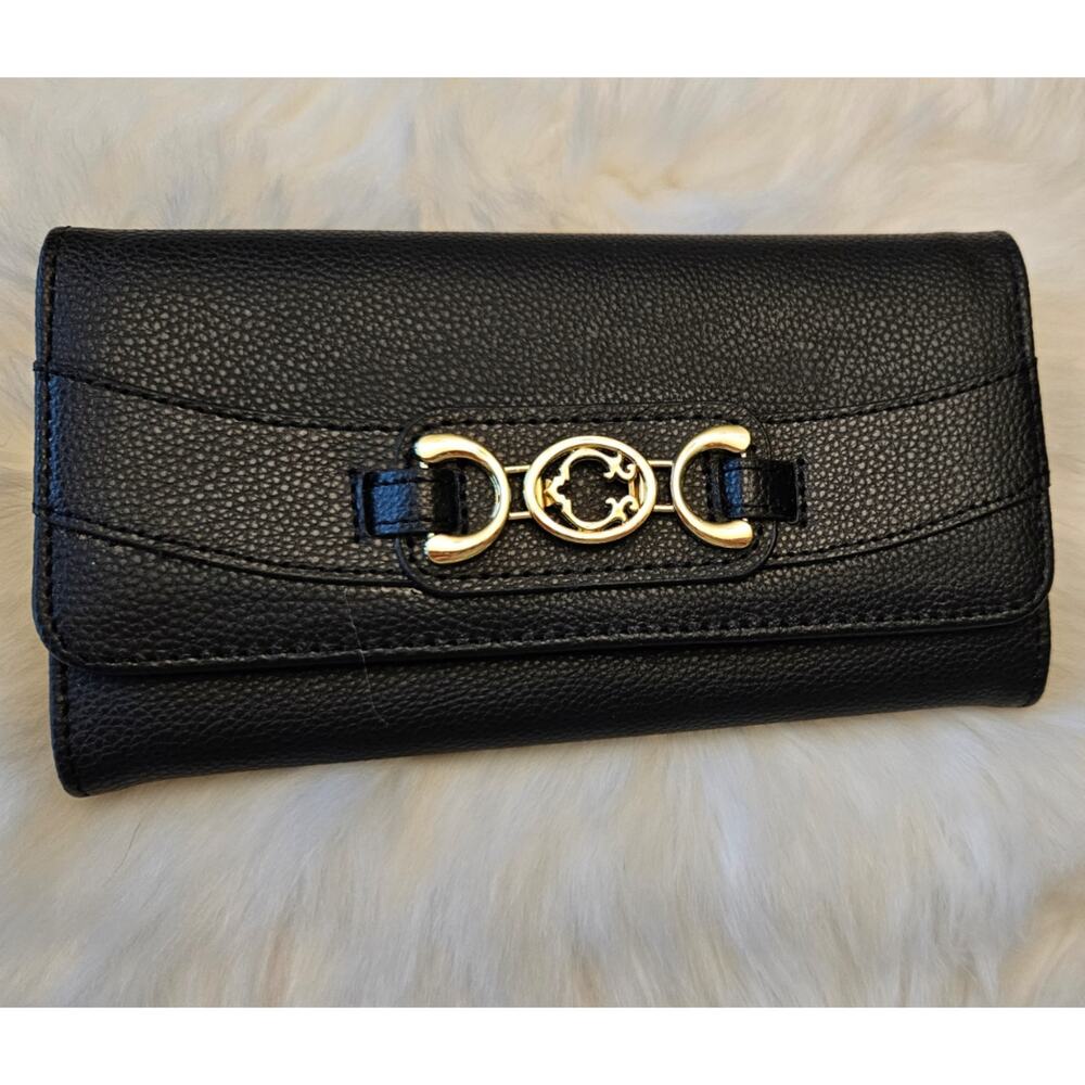 C. Wonder Black Flap Clutch Wallet